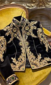 DESIGNER-HEAVY-BORDADO EN VESTIDO DE Chaqueta NEGRO CON Cuentas de cristal adornadas, piedra, Dabka Work Wedding/Party-Wear = 2024 - Product Image 2