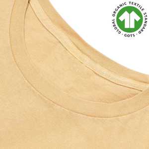 Camiseta orgánica para hombre de color amarillo pálido, camiseta de 4,3 oz, flexible y ligera con cuello acanalado - Product Image 2