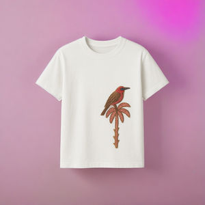 Ajuste relajado Árbol de algodón con cuentas de pájaro doble Ropa de boutique hecha a mano de lujo Adorno de diamantes de imitación de vacaciones de verano Hacer EN LA India - Product Image 3