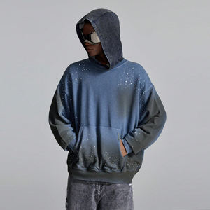 เสื้อฮู้ดผ้าคอตตอนขนแกะมีฮู้ดสำหรับทุกเพศ, เสื้อสวมหัวระบายอากาศได้ดีไซส์ใหญ่เสื้อผ้าแนวสตรีทอปปักลายกรดวินเทจ - Product Image 5