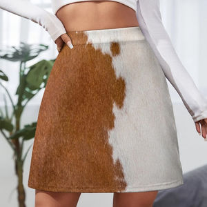 Jupe en cuir de vachette de qualité supérieure, style streetwear professionnel, nouveau design, couleur unie, coupe ajustée, décontractée - Product Image 6