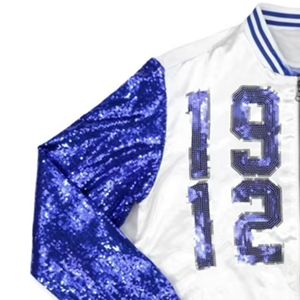 TSU PARA LA Universidad Estatal de Tennessee, chaqueta universitaria con purpurina personalizada para mujer, doble botonadura con lienzo de decoración bordada - Product Image 4