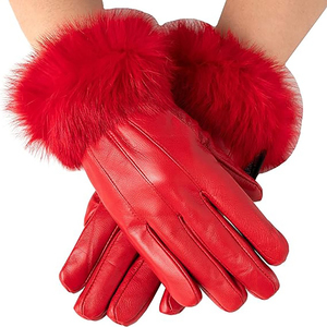 2026 nouveau élégant écran tactile tricoté doublure hiver en cuir véritable gants femmes et homme fabricant personnalisé hiver chaud gant - Product Image 1
