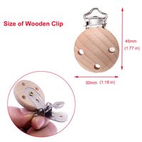 Chaîne de sucette en bois personnalisable avec logo, accessoire en bois naturel, attache-sucette pour bébé, clip de fixation pour sucette