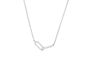 Wholesale 0.10 Carat Lab Grown <b>Diamond</b> Vintage Women's Paperclip Link <b>Necklace</b> in 18-Inch Sterling <b>Silver</b> Jewelry Supplier - Product Image 5