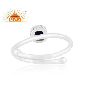 Dernières tendances Bague empilable en argent sterling fin avec pierres précieuses lapis lazuli naturelles Fabricant de bijoux personnalisé - Product Image 1