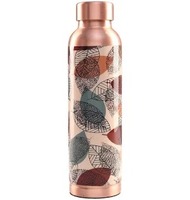 Bouteille en cuivre imprimé feuilles de haute qualité bouteille d'eau en cuivre pur flacon étanche écologique pour un usage quotidien voyage au bureau à domicile