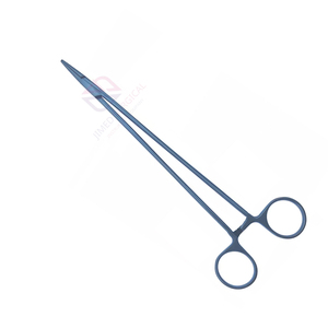 DeBakey Needle Holder Forceps Straight Blue Coated Stainless Steel Manual Professional <b>Precision</b> Suture <b>Tool</b> Surgical SURGICAL - Product Image 1