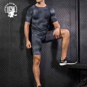 เสื้อรัดกล้ามเนื้อสำหรับออกกำลังกายผู้ชาย - ระบายอากาศได้ดี แห้งเร็ว เป็นมิตรกับสิ่งแวดล้อม แขนยาว พิมพ์ลายด้วยเทคนิคฮีททรานเฟอร์ ผลิตจากโพลีเอสเตอร์ผสมคอตตอน - Product Image 2