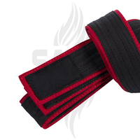 Cinturón de Artes Marciales Negro para Maestro, Logotipo Personalizado Bordado, Nombre, MOQ Bajo, Estilo Antiguo, 5 cm de Ancho, Cinturón de Karate Unisex de Poliéster/Algodón