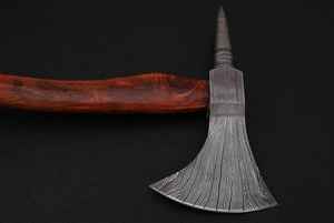 Hache en acier damas de haute qualité utilisation polyvalente couleur argent manche en bois escalade survie Portable prix usine OEM personnalisé - Product Image 6