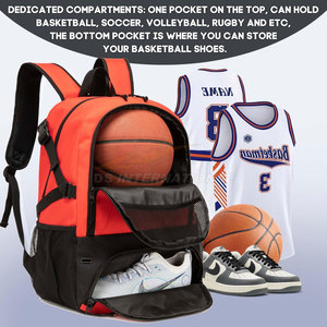 Bolsas de baloncesto personalizadas, fabricante de ropa deportiva, Mochila deportiva multicompartimento de gran capacidad para gimnasio y uso al aire libre - Product Image 3