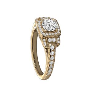 แหวนหมั้นเพชรทรงกลมรัศมีเหลี่ยม - Product Image 5