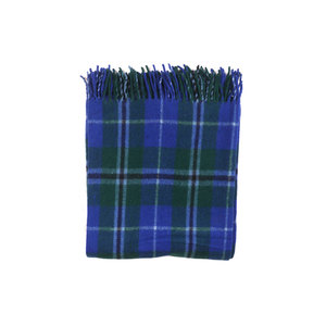 100% Wool Blanket Custom <b>Throw</b> Tartan Douglas <b>Blue</b> Wool Blanket at Lowest Price - Product Image 1