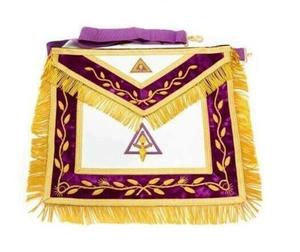 Delantales Masónicos Personalizados al por Mayor, Hechos a Mano, Bordados, de Piel de Cordero, Ligeros, de Forma Cuadrada, para Maestros Masónicos de la Selecta Real - Product Image 2