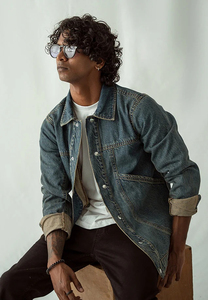 Chaquetas Vaqueras de Mezclilla para Hombre, Diseño Nuevo, Talla Personalizada, Estilo Casual, Chaqueta Vaquera de Color Sólido, Servicio OEM, Elegante - Product Image 2