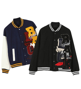 Chaqueta universitaria personalizada con parches de chenilla para hombre, chaqueta universitaria de manga larga de béisbol 100% de lana Letterman para ropa de invierno - Product Image 1