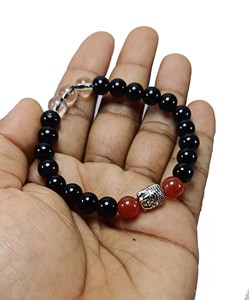 High quality Black Obsidian Carnelian Buddha <b>Bead</b> <b>Bracelet</b> Crystal Gemstone Fashion Jewelry <b>Men</b> and Women Gift Energy Meditation - Product Image 4