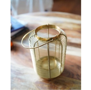 โคมไฟลวดโลหะสีทองของโมร็อกโกพร้อมที่จับแบบแขวนสำหรับตกแต่งสวนในบ้านระเบียงโอกาสวันคริสต์มาส - Product Image 2