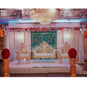 Decoración de escenario de evento preboda musulmana, escenario de recepción de tema elegante para bodas indias, escenario de compromiso de estilo único - Product Image 1