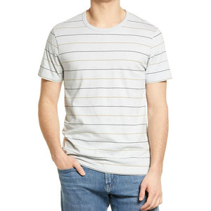 เสื้อยืดผู้ชายลายทางแขนสั้นสีพื้น - Product Image 4