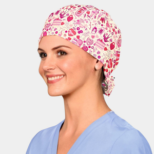 Gorro Quirúrgico de Alta Calidad para Mujer con Logotipo, Banda Absorbente, Ajustable, Gorro Bouffant Transpirable para Enfermeras - Product Image 4