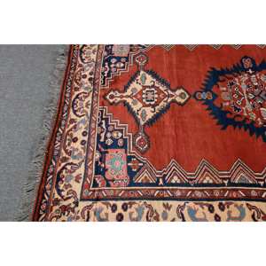 Traditional Red <b>Black</b> Vintage Turkish <b>Rug</b> 5.4 X 6.9ft Large Area Wool Latex Backing Patchwork Abstract Pattern for Hallway Room - Product Image 4