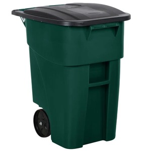 ถังขยะทรงสี่เหลี่ยมมีล้อ สีเขียว ขนาด 50 แกลลอน ยี่ห้อ Rubbermaid รุ่น 1829411 พร้อมฝาปิด - Product Image 6