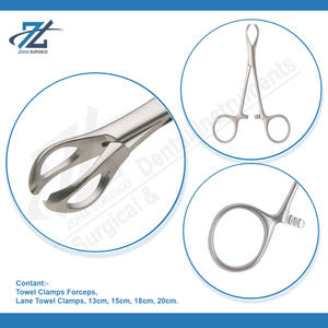 LANE TISSUE FORCEPS 1X2TH Abrazadera de toalla 16cm PRIME Deluxe Quality Instrumentos quirúrgicos dentales hechos a mano en Pakistán - Product Image 4