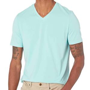 Barato personalizado apretado de secado rápido Fitness correr entrenamiento diseño personalizado su propia ropa Unisex-adulto CVC cuello en V camiseta - Product Image 3