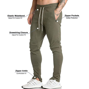 Joggers de haute qualité pour hommes pantalon de jogging de sport décontracté personnalisé pantalon de survêtement en polyester et coton avec poches zippées - Product Image 4