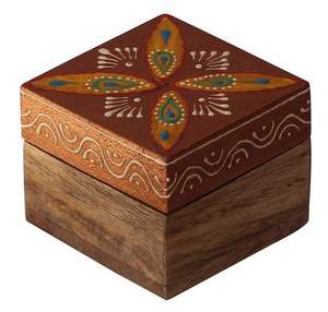 Compartment DESGIAN NATURAL <b>WOODEN</b> Premium Printed Home <b>Wooden</b> Tabletop <b>Spice</b> Box With Separate Compartments for <b>Spices</b> and - Product Image 6