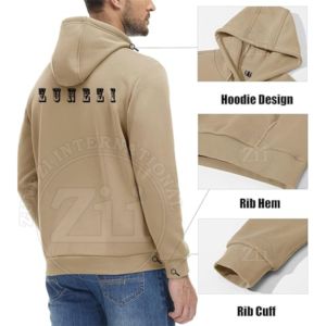 Cotton Thick Plain Heavyweight Winter Hoodies Oversized Custom Pullover No <b>String</b> Men's Sweatshirts Fleece Lining Warm Regular - Product Image 4