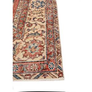 Tapis en laine noué à la main de grande taille, style vintage, Pae-5051, motif floral rouge-orange, pour la maison, le salon, le couloir, rectangulaire, pour adolescents - Product Image 4