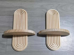 Artesanías de Madera para Decoración del Hogar, Sala de Estar, Estante Ovalado Ondulado Estilo Bohemio para Celebraciones de Diwali, Ramadán, Bodas y Pascua - Product Image 5