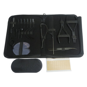 Nouveau kit d'outils d'extension de cheveux avec plusieurs accessoires de couleur noire avec peigne à queue petits clips - Product Image 3