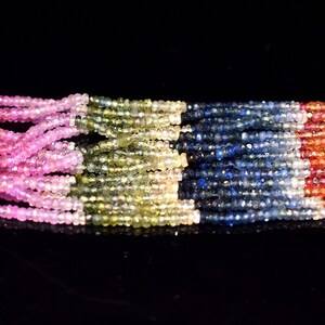 Increíble Venta de cuentas de corte de zafiro múltiple facetadas Rondelle forma rosa piedra preciosa IGI certificado cuentas al por mayor proveedor de confianza - Product Image 3