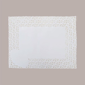 100 Uds. Tapetes de encaje a prueba de grasa rectangulares blancos 20x35cm suministros de decoración de pasteles festoneados - Product Image 2