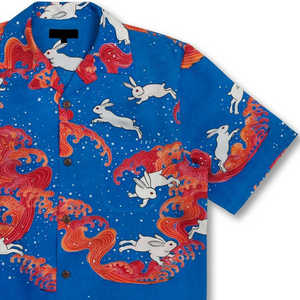 เสื้อฮาวายวินเทจของผู้ชายเสื้อระบายอากาศลำลองมีกระดุมแบบกำหนดเองทำจากผ้าฝ้าย100% - Product Image 2