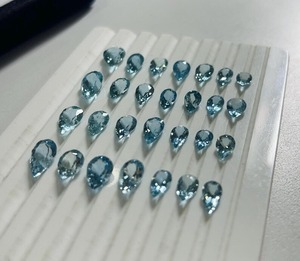 Lote de Gemas de Aguamarina Corte Pera Santa María, Piedra 100% Natural, Piedra de Nacimiento de Marzo, Certificada por Terceros, 0.4-1.5 Quilates, Encerada/Aceitada - Product Image 4