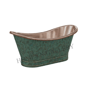 Bañera de Cobre de Diseño Personalizado con Interior Niquelado, Incluye Grifo, Estilo Moderno, de Uso Independiente - Product Image 3