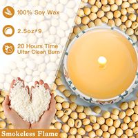 Lot en vrac de 9 bougies parfumées coffret cadeau pour femme 225H Burn Aromatherapy avec 2 sous-verres Idéal pour la maison Anniversaire Fête des mères