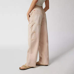 Custom <b>Women</b> High Waist Baggy Jeans Pants for <b>Women</b> OEM Straight Loose Fit with Logo Decoration Winter Season - Product Image 5