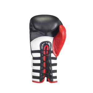 Gants de boxe de compétition très demandés, blancs, rouges, noirs, en cuir, à lacets, avec sangle de poignet réglable, équipement d'entraînement pour adultes - Product Image 3