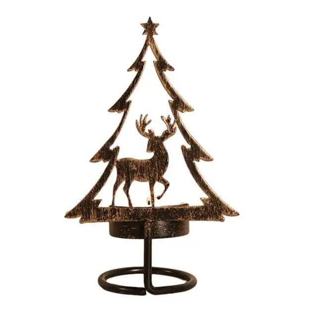 קריאייטיב עץ חג המולד תה בעל נר אור פנים וחוץ מסיבות קישוט חג המולד קישוט 2023 הסיטונאי