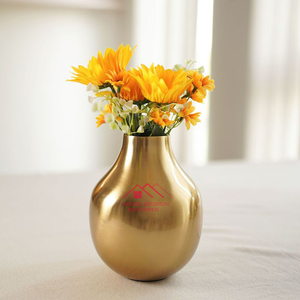 Hammered Design Hot Selling <b>Wedding</b> Tabletop Decor Metal Flower <b>Vase</b> in Gold Finished - Product Image 4