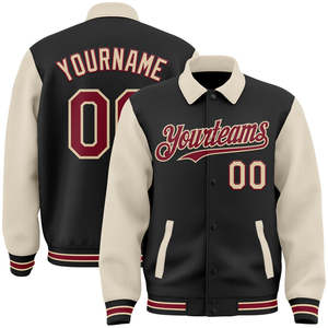 Fabricante OEM de alta calidad bordado hombres Universidad personalizado béisbol bombardero Letterman Crop cuero Varsity chaqueta - Product Image 3