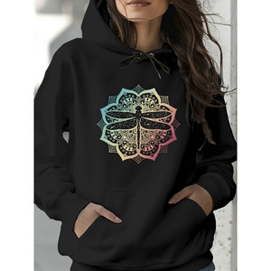 Sudadera de Otoño/Invierno KW MODA para mujer, hecha en China, Sudadera con capucha estándar de ocio de un color, modelo 2017 - Product Image 1