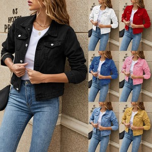 Chaqueta vaquera de secado rápido de algodón 2025 Premium 100%, nueva chaqueta vaquera lavada ajustada con estilo, chaqueta de mujer de diseño personalizado - Product Image 2