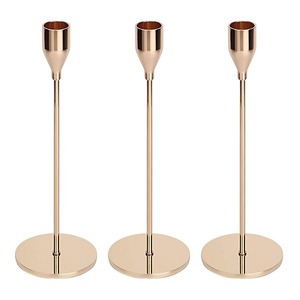 เชิงเทียนเสาอลูมิเนียมสีดำทำด้วยมือสุดหรูขาตั้งโลหะหล่อเหมาะสำหรับตกแต่งงานแต่งงาน - Product Image 5